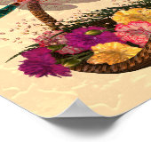 母ありがとう愛してあなたトンボ花バスケット ポスター (角)