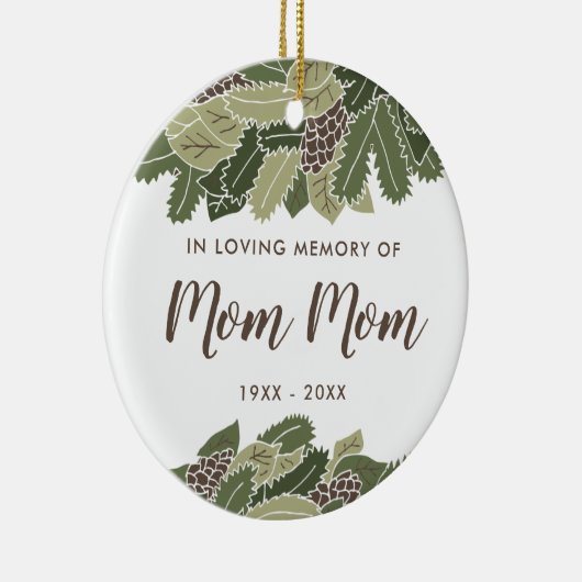 母おばあちゃんの思い出を愛パーソナライズされたして セラミックオーナメント (右)