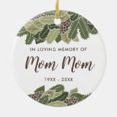 母おばあちゃんの思い出を愛パーソナライズされたして セラミックオーナメント (裏面)