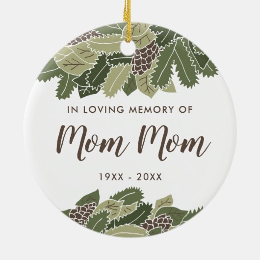 母おばあちゃんの思い出を愛パーソナライズされたして セラミックオーナメント (裏面)