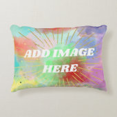 母おばあちゃんカラフル夏クール雲の水色 アクセントクッション (正面)