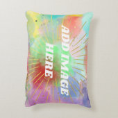 母おばあちゃんカラフル夏クール雲の水色 アクセントクッション (裏面(縦))