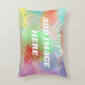 母おばあちゃんカラフル夏クール雲の水色 アクセントクッション (正面(垂直))