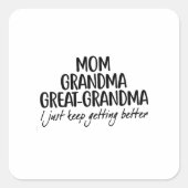 母おばあちゃん素晴らしおばあちゃん母の日 スクエアシール (正面)