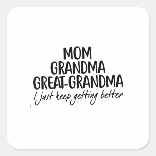 母おばあちゃん素晴らしおばあちゃん母の日 スクエアシール (正面)