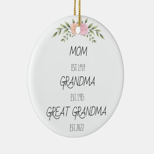 母おばあちゃん素晴らしおばあちゃんESTカスタム年 セラミックオーナメント (右)