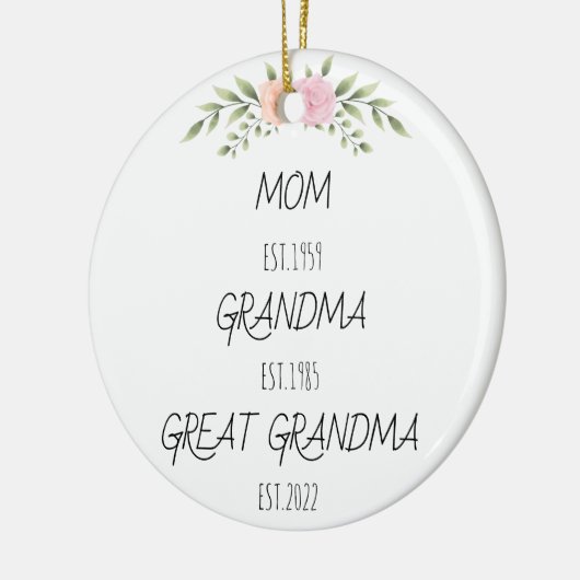 母おばあちゃん素晴らしおばあちゃんESTカスタム年 セラミックオーナメント (左)