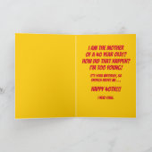 母おもしろいからの40歳の誕生日の挨拶 カード (内部)