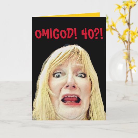 母おもしろいからの40歳の誕生日の挨拶 カード (黄色い花)