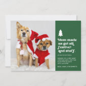 母おもしろいが私たちを作った | Plural Petsフォトクリスマス シーズンカード (正面)