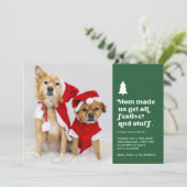 母おもしろいが私たちを作った | Plural Petsフォトクリスマス シーズンカード (スタンド正面)