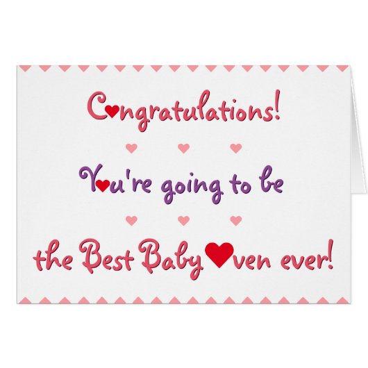 母おもしろいが赤ちゃんシャワーカードに (正面横)