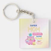 母おもしろいすごい母、妻すごい疲れた母の日 キーホルダー (正面)