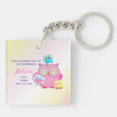 母おもしろいすごい母、妻すごい疲れた母の日 キーホルダー (裏面)