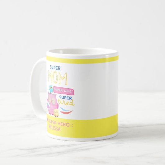 母おもしろいすごい母、妻すごい疲れた母の日 コーヒーマグカップ (正面左)