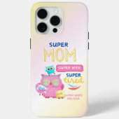 母おもしろいすごい母、妻すごい疲れた母の日 Case-Mate iPhoneケース (裏面)