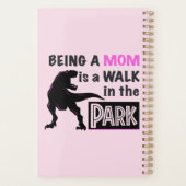 母おもしろいである恐竜が公園を散歩する プランナー手帳 (裏面)