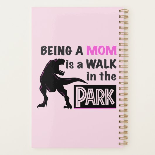 母おもしろいである恐竜が公園を散歩する プランナー手帳 (裏面)