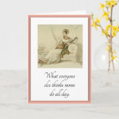 母おもしろいと母のグリーティングカー空白のド(内部) カード (黄色い花)