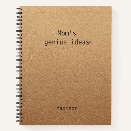 母おもしろいの天才アイディアパーソナライズされた ノートブック (正面)