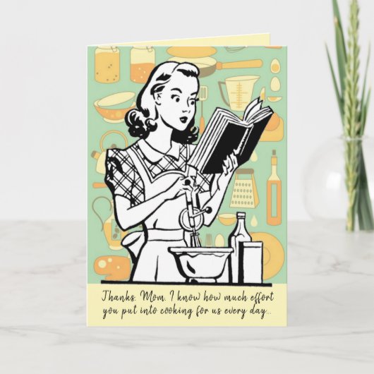 母おもしろいの料理カスタムの母の日 カード (正面)