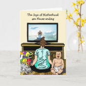 母おもしろいの日が幸せ、母の喜び カード (黄色い花)