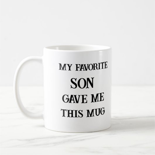 母おもしろいの日が私の息子のお気に入りの声を出すこと コーヒーマグカップ (左)