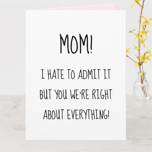 母おもしろいの日すべてについて正しかった カード (黄色い花)