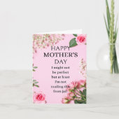 母おもしろいの日のカード少なくとも私は刑務所に入っていない ノートカード (正面)