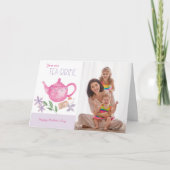 母おもしろいの日の写真お茶好きティーポット シーズンカード (正面)