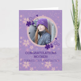 母おもしろいの日の写真のギフトグリーティングカード カード