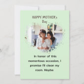 母おもしろいの日の娘からのハート写真 シーズンカード (正面)