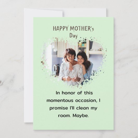 母おもしろいの日の娘からのハート写真 シーズンカード (正面)