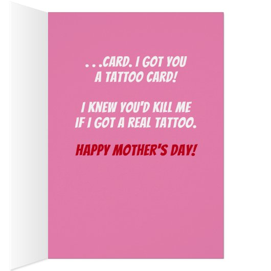 母おもしろいの日の母のタトゥーカード (内側 (右))