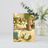 母おもしろいの日の猫と子猫のビンテージ・イメージ ポストカード (スタンド正面)