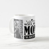 母おもしろいの日の誕生日写真 コーヒーマグカップ (正面左)