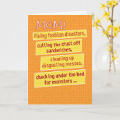 母おもしろいの日をリストする カード (黄色い花)