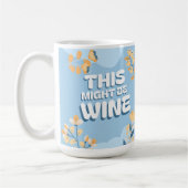 母おもしろいの日イエローブルーフローラワインユーモア コーヒーマグカップ (左)