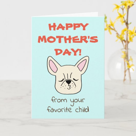 母おもしろいの日カードおもしろカード愛犬家 カード (黄色い花)