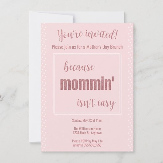 母おもしろいの日ブランチ 招待状 (正面)