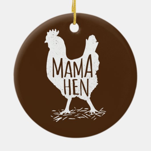 母おもしろいの日マママヘンチキンギフトママファーム セラミックオーナメント (裏面)