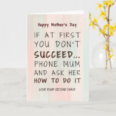 母おもしろいの日取りお気に入りの証 カード (黄色い花)