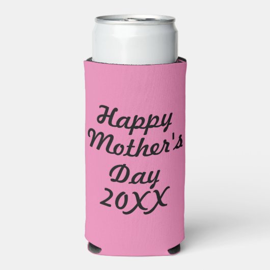 母おもしろいの日 – ピンクと黒 –  スリム缶クーラー (Seltzer正面)