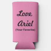 母おもしろいの日 – ピンクと黒 –  スリム缶クーラー (裏面)