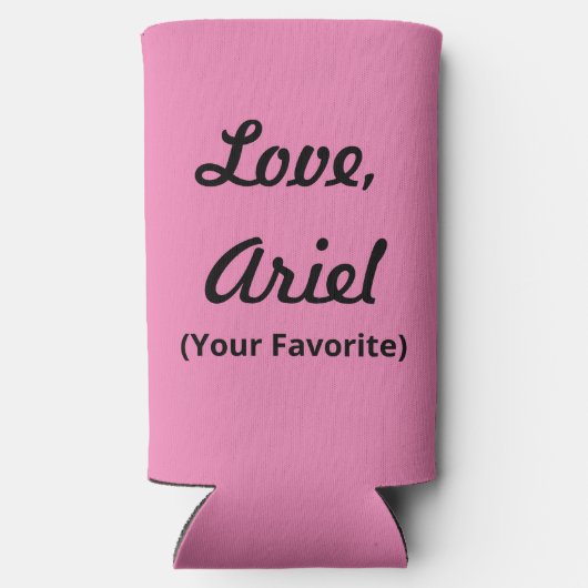 母おもしろいの日 – ピンクと黒 –  スリム缶クーラー (裏面)