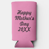 母おもしろいの日 – ピンクと黒 –  スリム缶クーラー (正面)