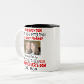 母おもしろいの母からの娘への贈り物 ツートーンマグカップ (正面左)