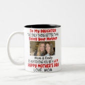 母おもしろいの母からの娘への贈り物 ツートーンマグカップ (左)