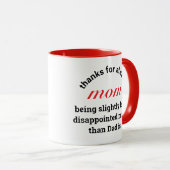 母おもしろいへの贈り物タイポグラフィ母の日 マグカップ (正面右)
