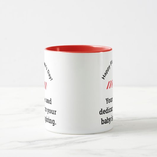 母おもしろいへの贈り物タイポグラフィ1ST母の日 マグカップ (中央)